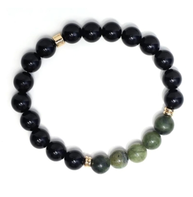 JADE AND ONYX STONE ENERGY GEMSTONE BRACELET