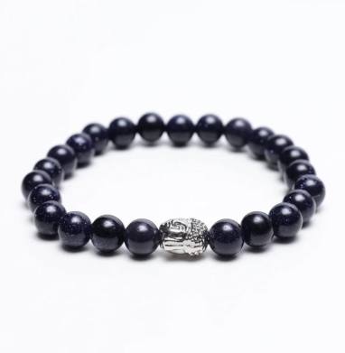 Blue sandstone bead bracelet